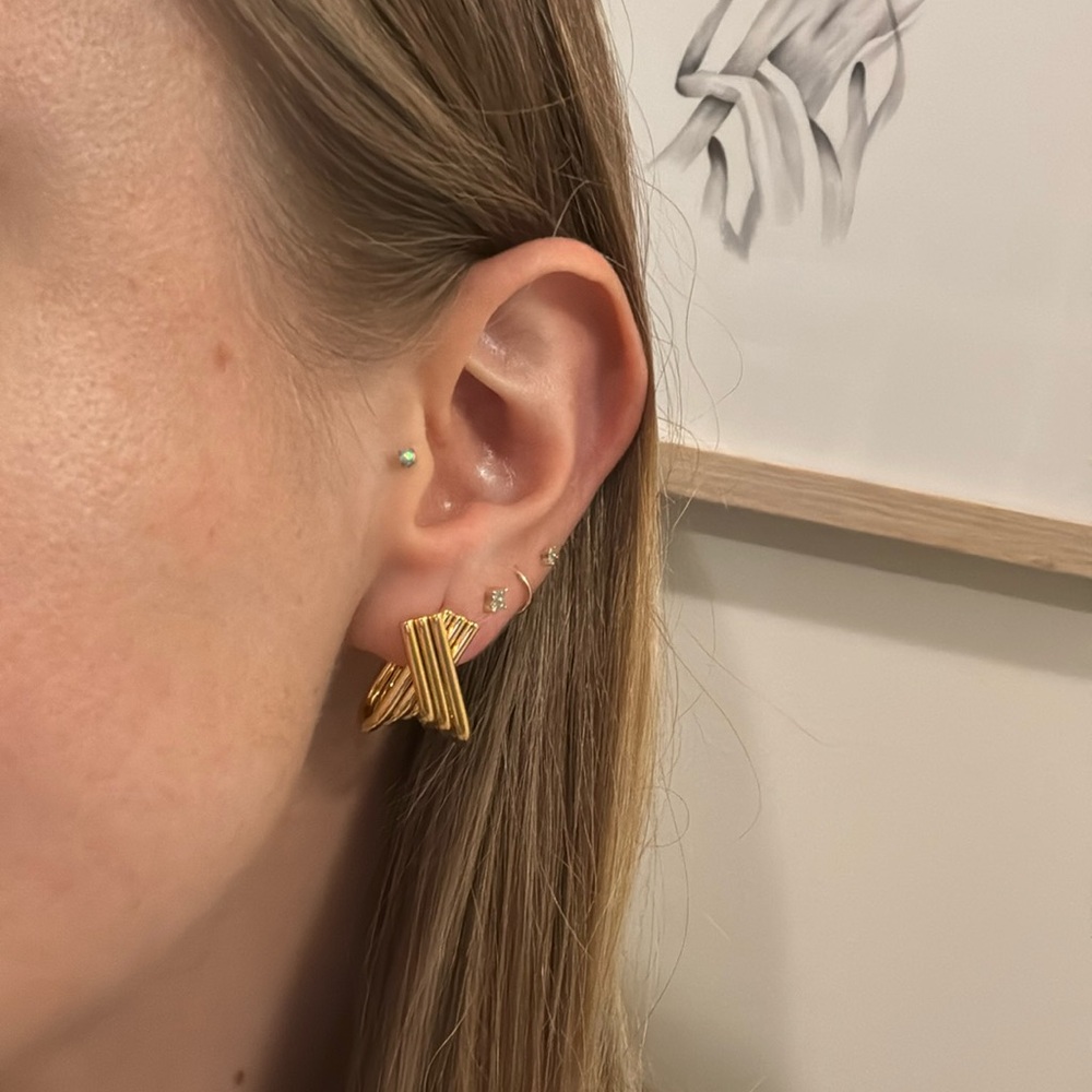 Chunky bold stud earrings gold